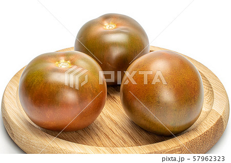 Fresh green red tomato isolated on white Fresh green red tomato isolated on white 57962323