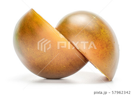 Fresh green red tomato isolated on white Fresh green red tomato isolated on white 57962342