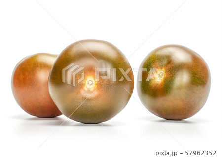 Fresh green red tomato isolated on white 57962352