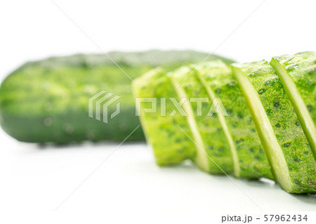 Fresh green cucumber isolated on white Fresh green cucumber isolated on white 57962434