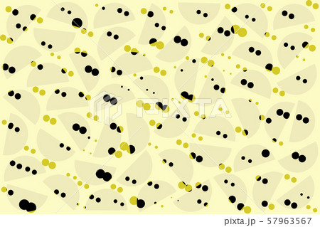 Khaki black random dots and semicircles on beige background. Abstract geometric shapes pattern in retro style for textile, decor. Khaki black random dots and semicircles on beige background. Abstract geometric shapes pattern in retro style for textile, decor. 57963567
