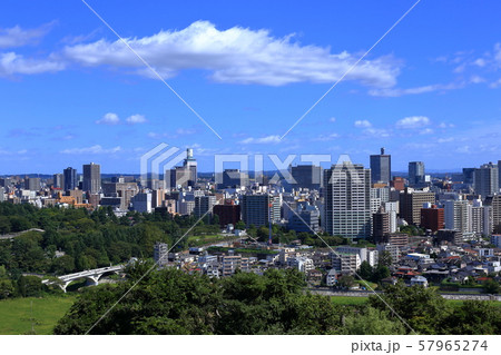 宮城県　仙台市　青葉城　市街地 57965274