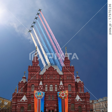 Historical museum (Victory Day decoration), Red Square, Moscow, Russia 57970136