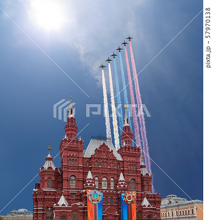 Historical museum (Victory Day decoration), Red Square, Moscow, Russia 57970138