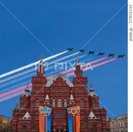 Historical museum (Victory Day decoration), Red Square, Moscow, Russia 57970142