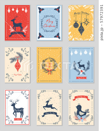 Set of new year cards. Vector illustration. Set of new year cards. Vector illustration. 57972391