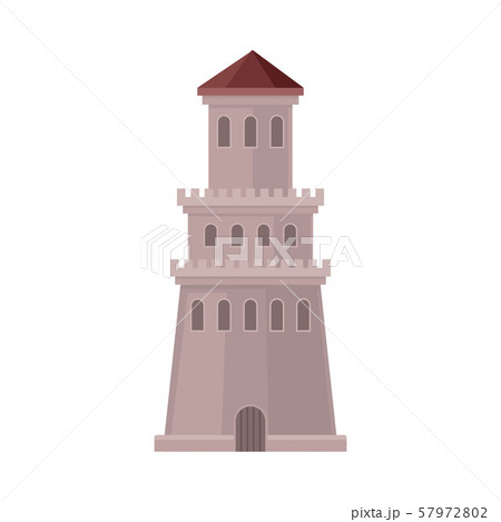 Tower is in the shape of a cone. Vector illustration on a white background. Tower is in the shape of a cone. Vector illustration on a white background. 57972802