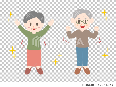 シニア 女性 男性 健康 イラストのイラスト素材