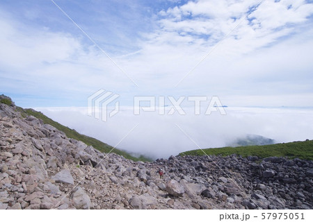 天狗原から白馬乗鞍岳の登山道の景色（白馬連峰、長野県北安曇） 57975051