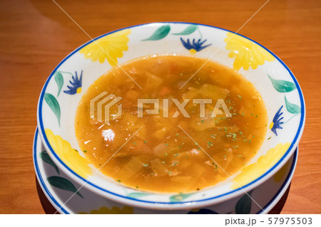 bowl with minestrone bowl with minestrone 57975503