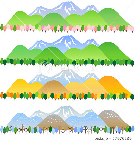 日本の四季 山のイラスト素材
