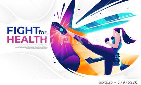 Kick Boxing Art in Vector 57976520