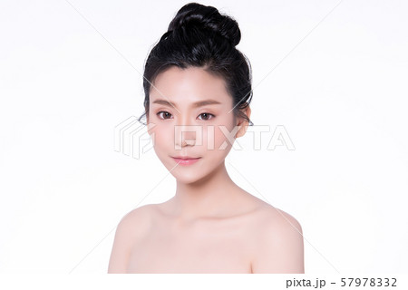Beautiful Young Asian Woman with Clean Fresh Skin, 57978332