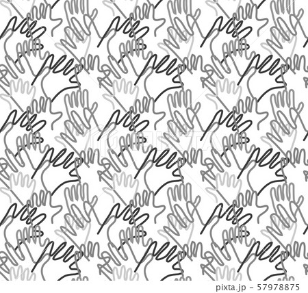 Hand arms palms lines grayscale semaless pattern 57978875