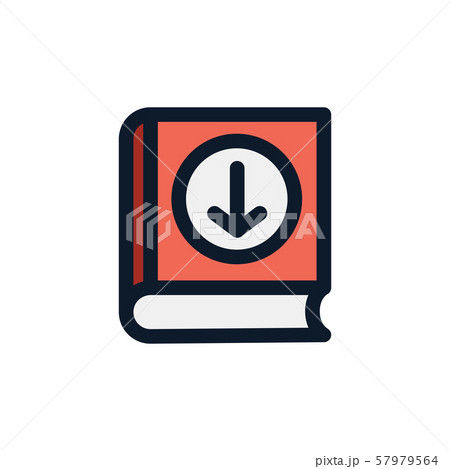 Ebook digital download icon - book and arrow 57979564