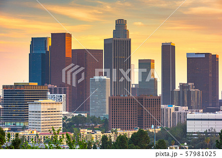Los Angeles, California, USA downtown skyline 57981025