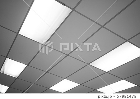 White ceiling with neon light bulbs in uprisen 57981478