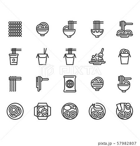 Noodle icon set.Vector illustration 57982807