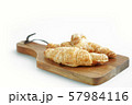 Breakfast croissant on white background 57984116