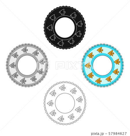 Rescue swimming circle.Summer rest single icon in cartoon,black style vector symbol stock 57984627