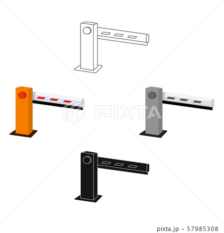 Parking barrier icon in cartoon,black style isolated on white background. Parking zone symbol stock 57985308