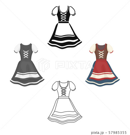 Dirndl icon in cartoon,black style isolated on white background. Oktoberfest symbol stock vector 57985355