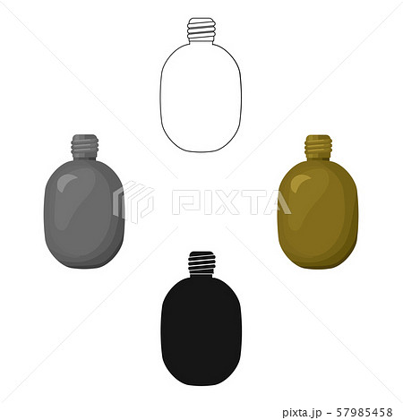 Army canteen icon in cartoon,black style isolated on white background. Military and army symbol Army canteen icon in cartoon,black style isolated on white background. Military and army symbol 57985458