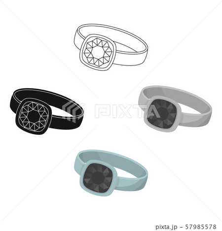 Silver ring icon in cartoon,black style isolated on white background. Jewelry and accessories symbol 57985578