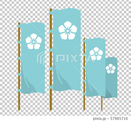 Mitsuhide Akechi 旗幟印章旗幟橫幅馬印章插圖 57985710