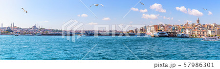 The Golden Horn waterway panorama, Istanbul, The Golden Horn waterway panorama, Istanbul, 57986301
