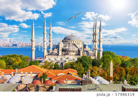 Blue Mosque or Sultan Ahmet Mosque, famous place Blue Mosque or Sultan Ahmet Mosque, famous place 57986319