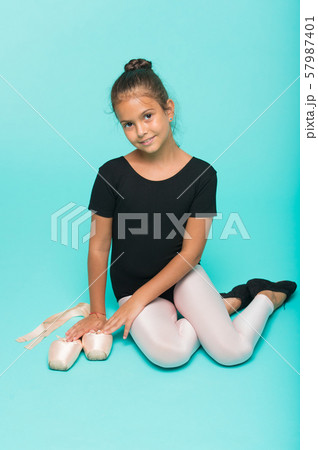 Child tender dancer look gorgeous fancy leotard. 57987401