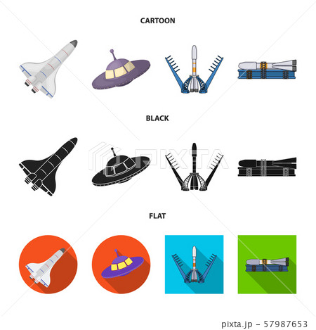 Isolated object of spaceship and ship sign. Set of spaceship and station stock vector illustration. Isolated object of spaceship and ship sign. Set of spaceship and station stock vector illustration. 57987653