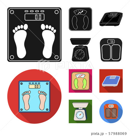Vector illustration of weight and lab symbol. Set of weight and kitchen stock vector illustration. Vector illustration of weight and lab symbol. Set of weight and kitchen stock vector illustration. 57988069
