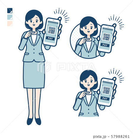 simple type suit business woman_cashless zoom up 57988261