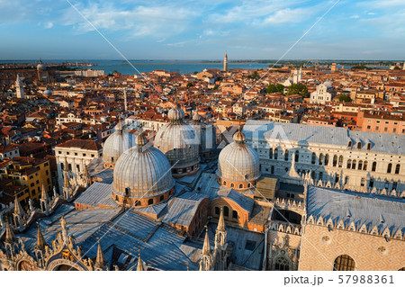 Aerial view of Venice with St Mark's Basilica and Doge's Palace. Venice, Italy Aerial view of Venice with St Mark's Basilica and Doge's Palace. Venice, Italy 57988361