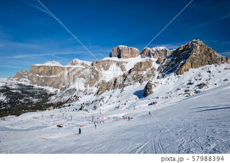 Ski resort in Dolomites, Italy 57988394