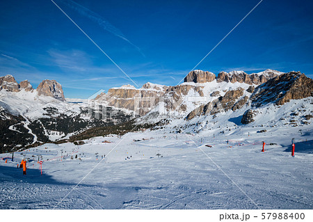 Ski resort in Dolomites, Italy Ski resort in Dolomites, Italy 57988400