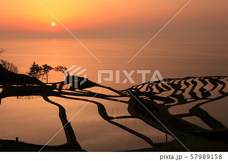【石川県】白米千枚田の夕景 57989158