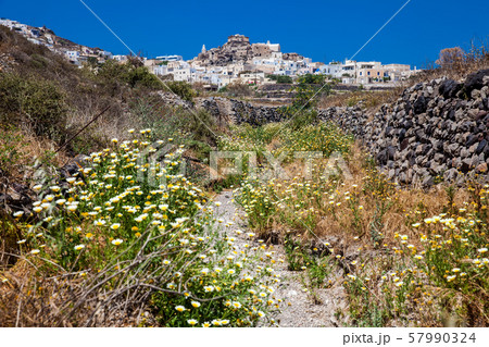 Walking path number 12 to Akrotiri village in Santorini Walking path number 12 to Akrotiri village in Santorini 57990324