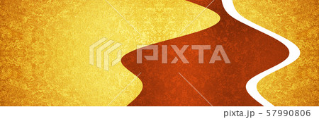 金と赤のバナー 57990806