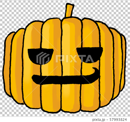 パンプキン お化けかぼちゃ 手描き デジタル着彩のイラスト素材