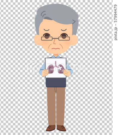 Elderly men illustration lungs unhealthy Elderly men illustration lungs unhealthy 57994479