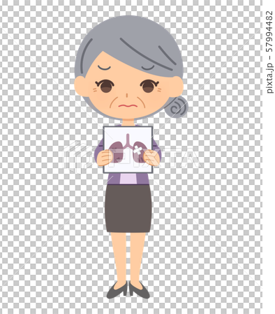 Elderly women illustration lungs unhealthy Elderly women illustration lungs unhealthy 57994482