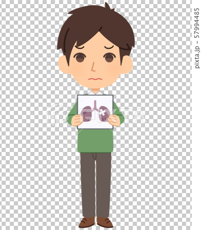 男性　図解　肺　不健康 57994485