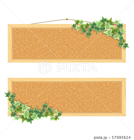 葉で装飾したコルクボード イラスト03のイラスト素材