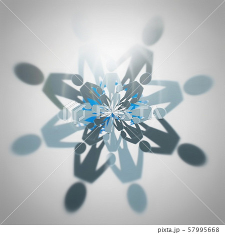 手を繋ぐ人々の輪 57995668