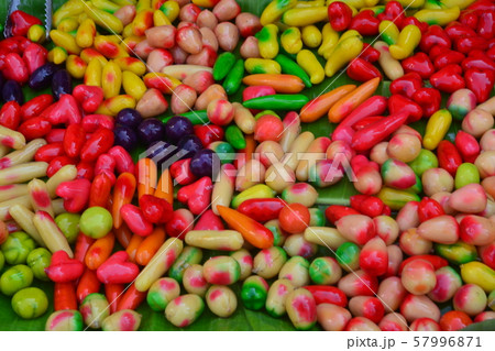 Fruit Shaped Mung Beans - Kanom Look Choup 57996871