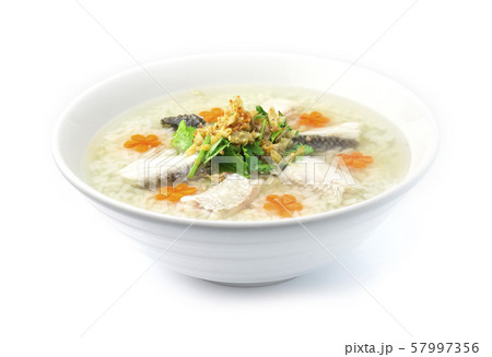 Rice Porridge boiled with Asian Seabass fish Rice Porridge boiled with Asian Seabass fish 57997356