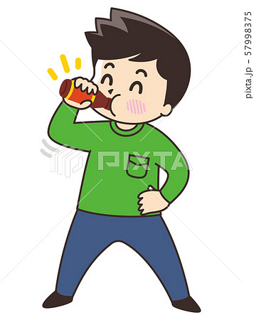 栄養ドリンクを飲む若い男性 57998375